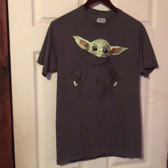 Yoda Gray T-Shirt Mens Medium M Star Wars - Picture 1 of 15